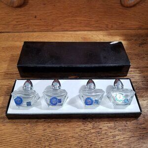 Vintage IRice M4 Hand-Cut Crystal Salt & Pepper Shakers – Set of 4 –Original Box